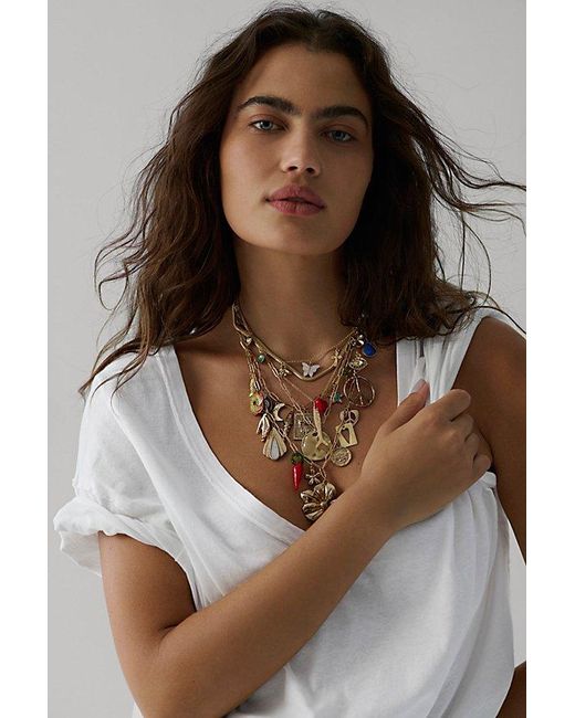 Free People Green Maxamillion Charm Necklace