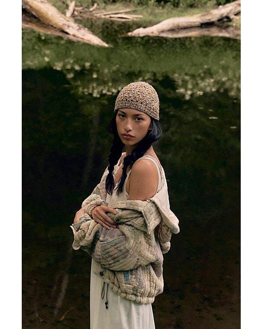 Free People Natural Peggy Knitted Skull Cap