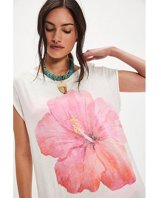Ragabond Pink Hibiscus Maxi Tee Top By