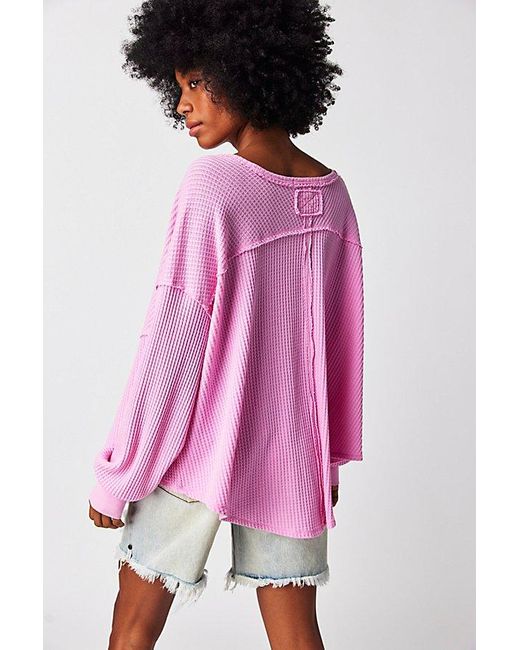 Free People Pink Coraline Thermal At Free People In Sugar Magnolia, Size: Small