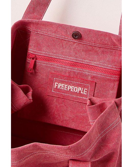 Free People Pink Large Canvas Tote Bag By