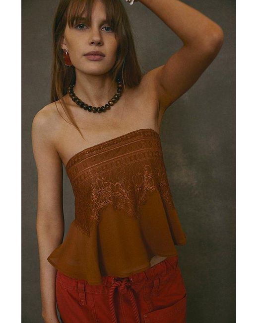Free People Brown Alice Tube Top