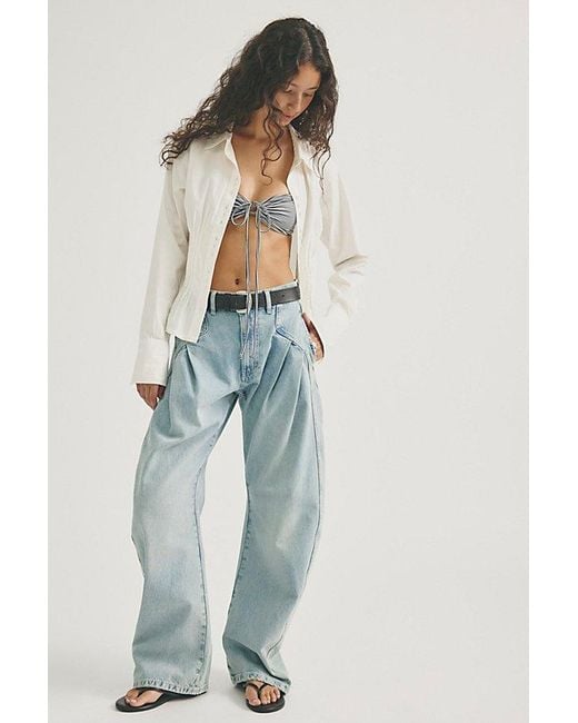 Free People Blue Golden Hour Trouser Jeans