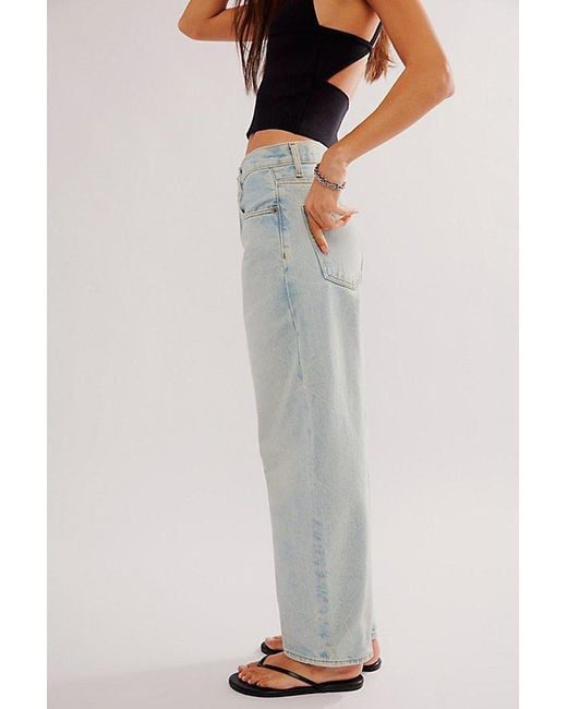 Re/done Multicolor Wide Tapered Jeans