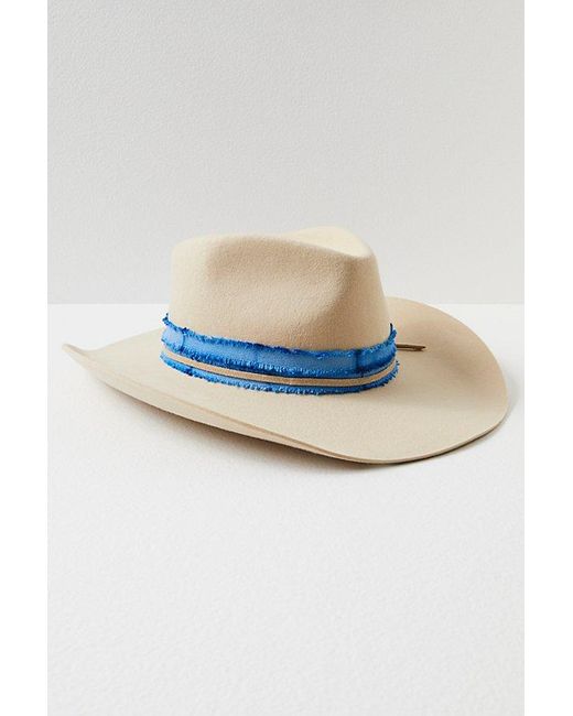 Free People Blue Baldwin Embellished Rancher Hat