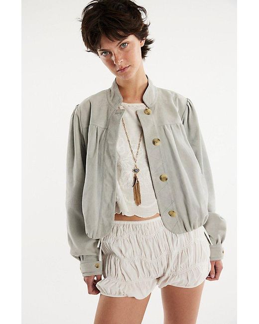 Free People Gray Nimbus Suede Jacket