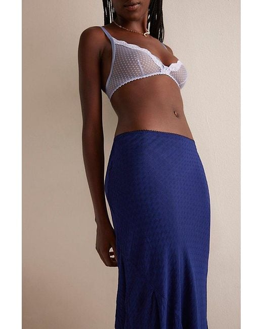 Intimately By Free People Blue Sweet On You Bias-Cut Maxi Slip Skirt