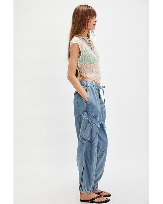 One Teaspoon Blue Drawstring Flight Jeans