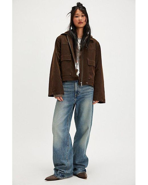Free People Brown Blair Vegan Suede Jacket