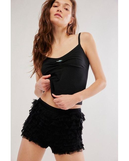 Intimately By Free People Black Feeling For Lace Shorties