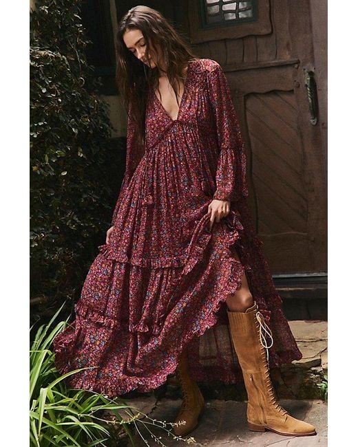 Free People Multicolor Weeping Willows Maxi Dress