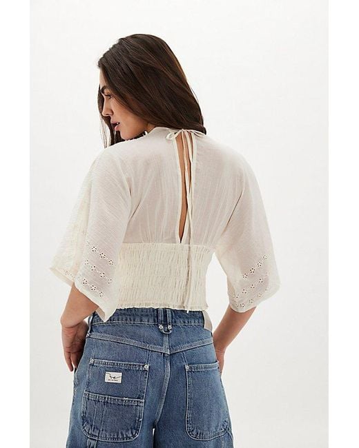 Free People White Ester Blouse