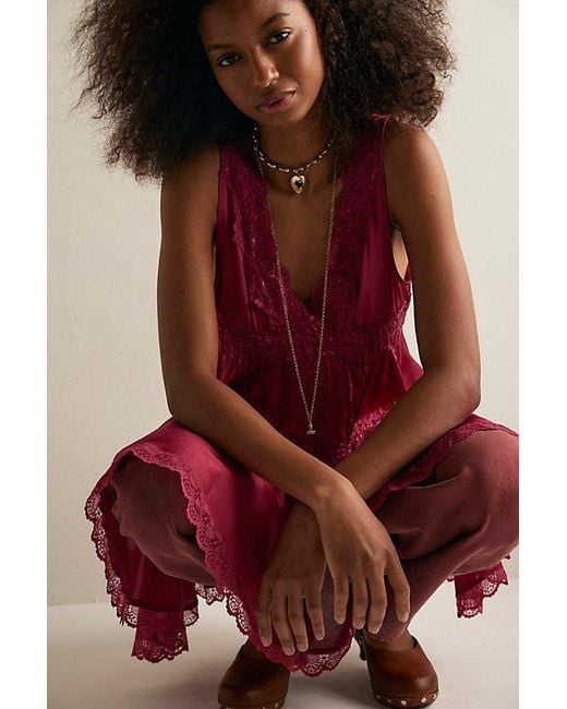 Intimately By Free People Red In This Groove Mini Slip Dress By