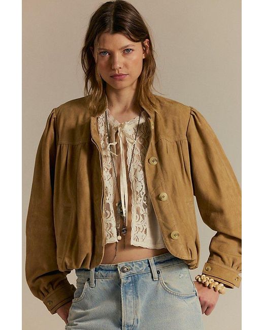 Free People Natural Nimbus Suede Jacket