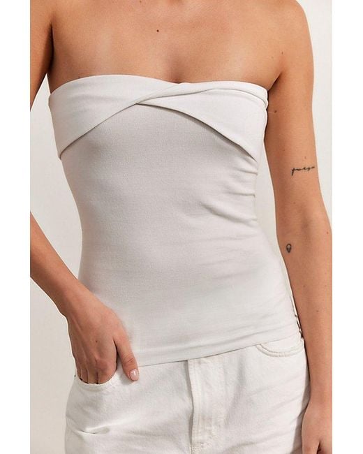 Intimately By Free People White Simply Soft Twist Tube Top By