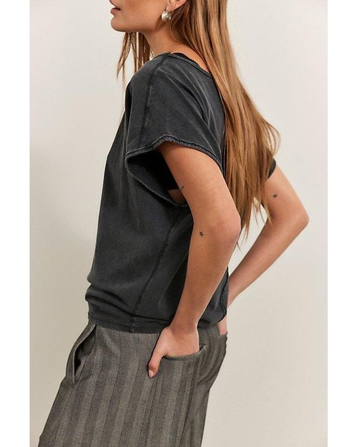 Free People Black Peggy Tee
