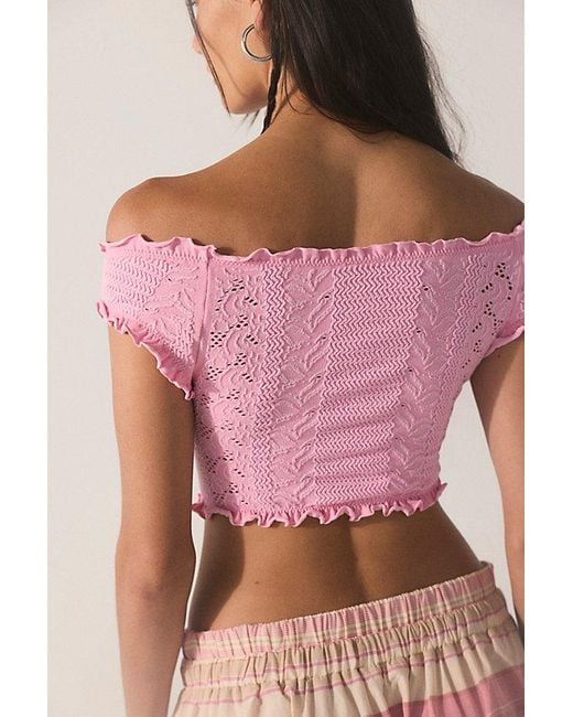 Intimately By Free People Multicolor So Soft Frill Seamless Micro Crop Top By