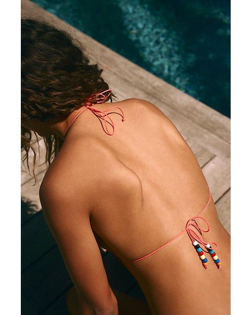 It's Now Cool Multicolor The Micro Tri Bikini Top At Free People In Vermillion, Size: Xs
