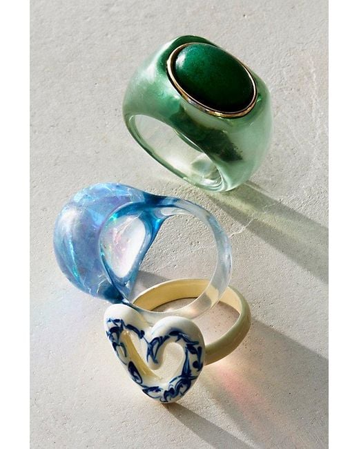 Free People Green Studio Resin Ring