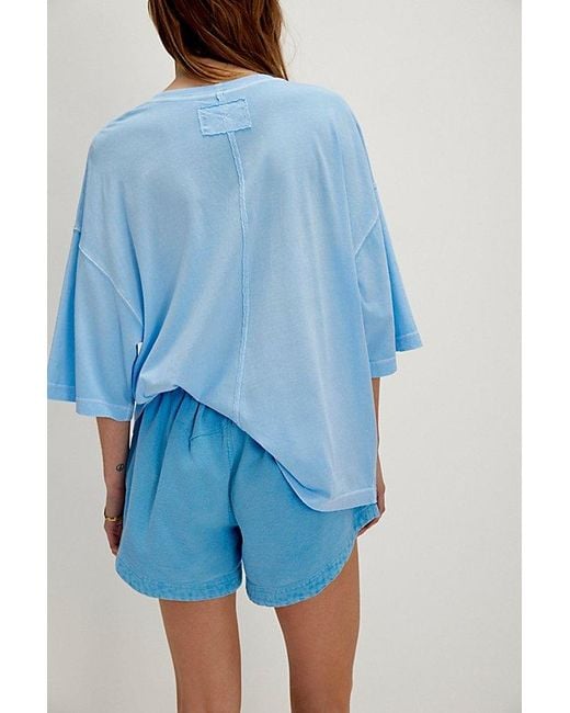 Free People Blue Perfect Oversized Tee