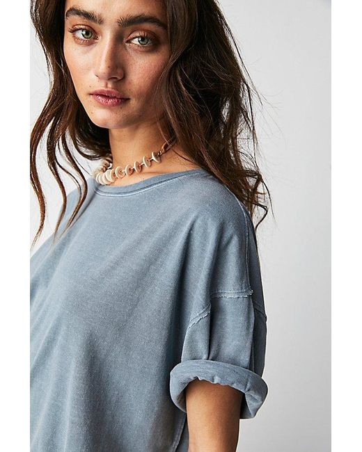 Free People Nina Tee At Free People In Blue Mirage, Size: Small