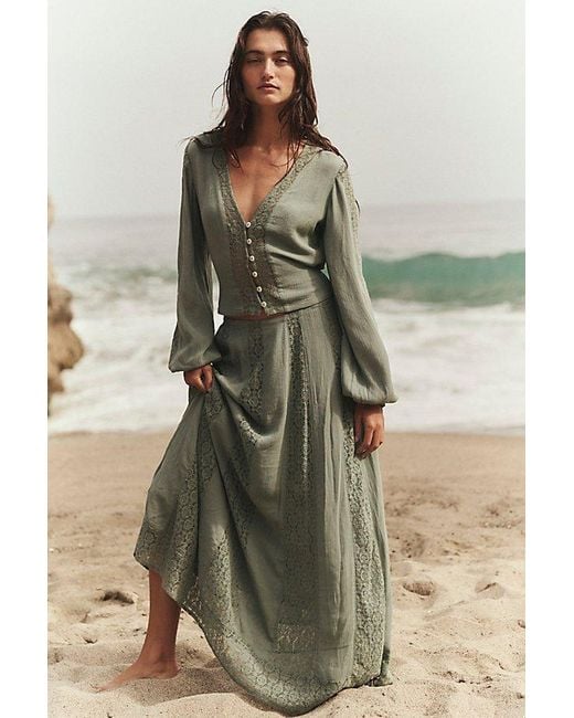 free-est Green Marine Skirt Set By