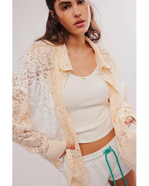 Free People Natural All Day Lace House Shirt