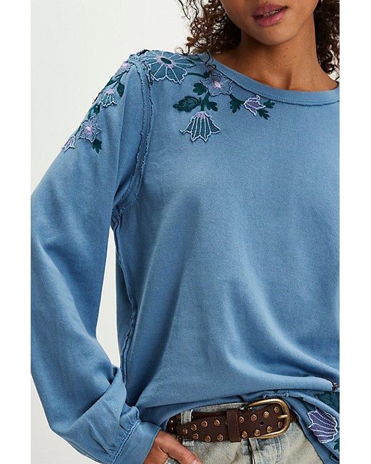 Free People Blue Vines Long Sleeve