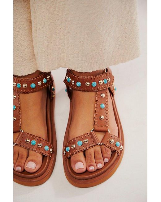 Ash Brown Utopia Studded Sandals