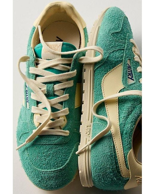 Autry Green Windspin Low Suede Sneakers