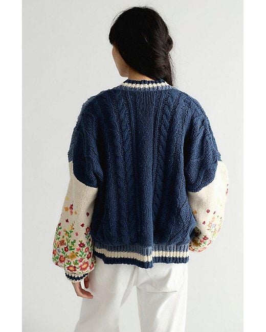 Free People Blue Cloudburst Knit Cardi
