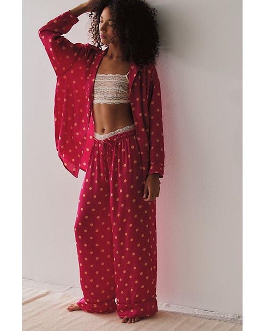 Intimately By Free People Red Dreamy Days Pyjama Set By