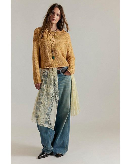 Free People Blue Opal Rollneck Knit Jumper