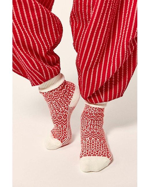Free People Red Nordic Knit Sock Bundle