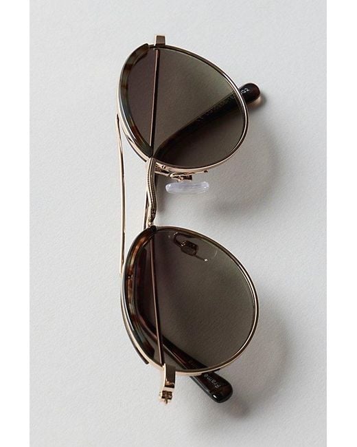 Free People Multicolor Bradley Round Aviator Sunglasses