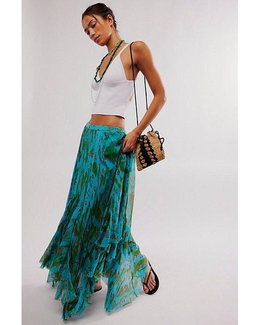 Free People ★ FP One Clover Printed Skirt Free People Fp One Clover Printed Skirt Asymmetrical Tiered