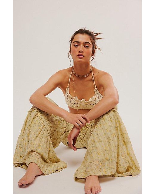Free People Yellow Emmaline Tiered Pull-on Pants