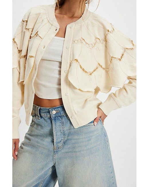 Free People Blue Fluttercape Sweatshirt