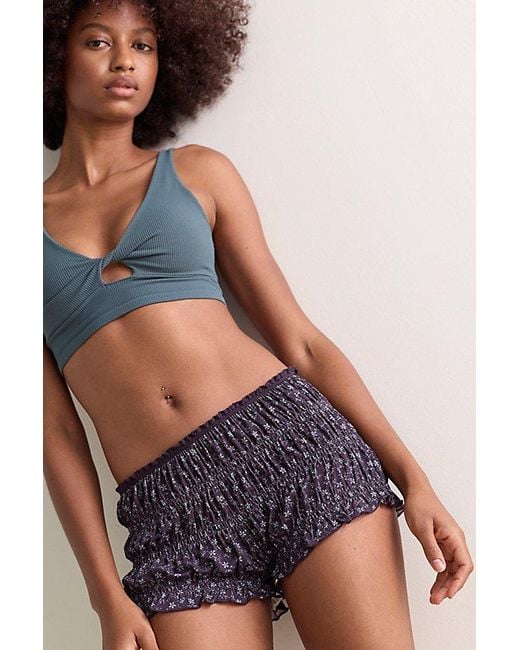 Intimately By Free People Blue All Yours Slip Shorts By
