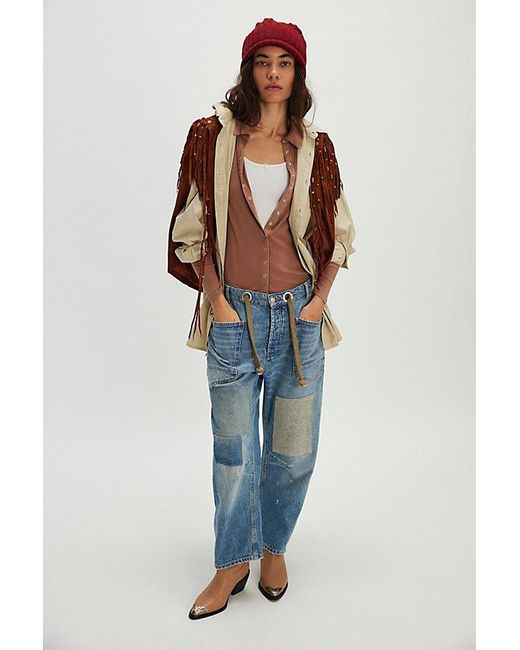 Nigel Preston Brown Suede Ponch Top