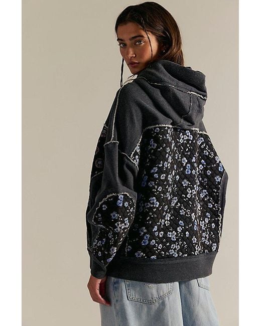 Free People Black Get Ditsy Hoodie