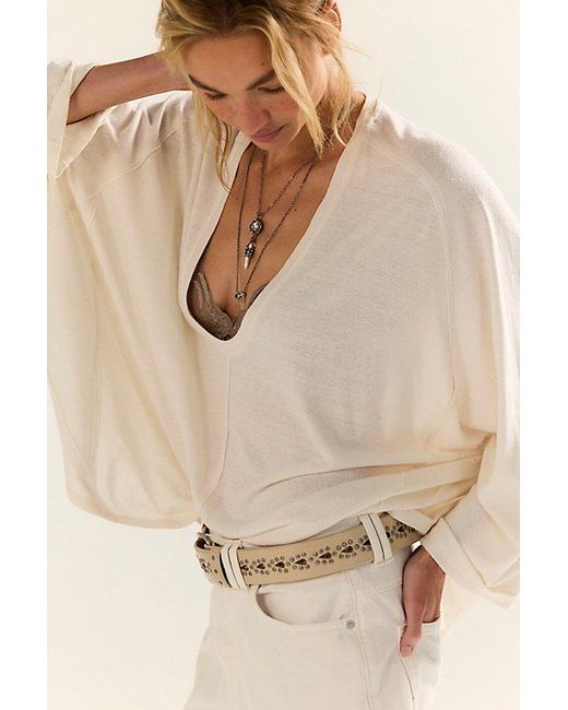 Free People Multicolor Like No Other Silk Long Sleeve Tee