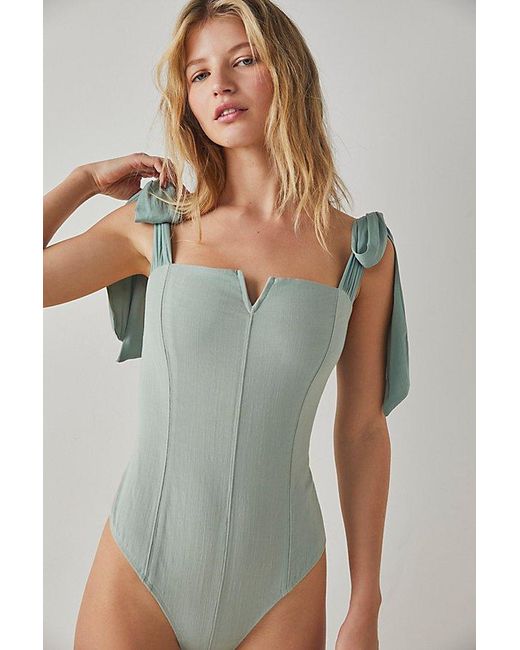 Intimately By Free People Gray Lola Bodysuit