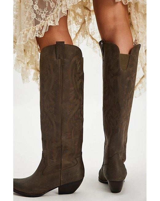 Jeffrey Campbell Natural Finn Tall Western Boots By