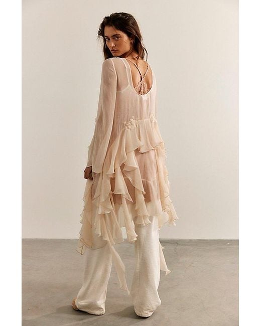 Nigel Preston Natural Angel Chiffon Maxi Top