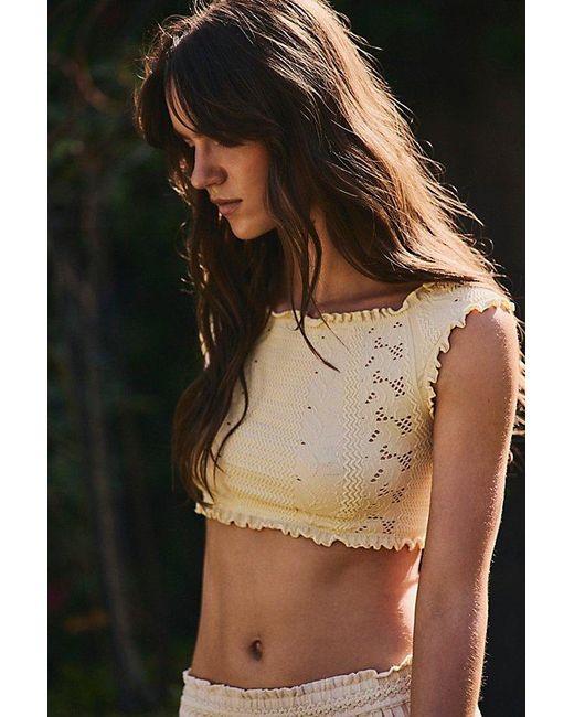 Intimately By Free People Multicolor So Soft Frill Seamless Micro Crop Top By