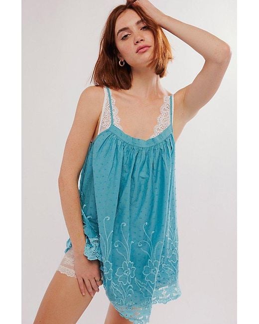 Free People Blue Day Glow Shapeless Slip