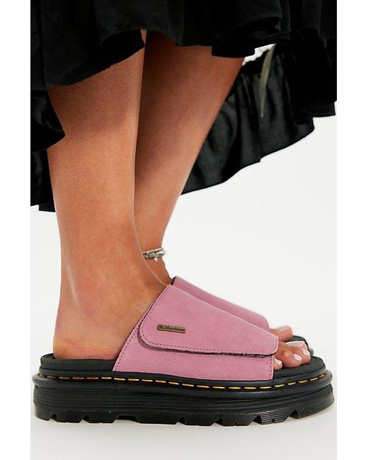 Dr. Martens Black Zebzag Slides