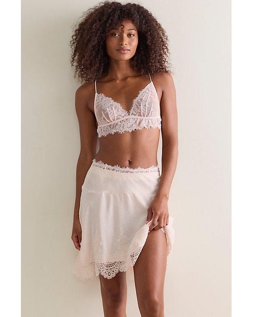 Intimately By Free People Brown Lacebound Longline Triangle Bralette By