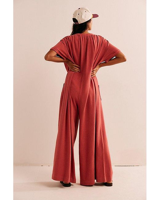 Free People Red My Go-To Jumpsuit